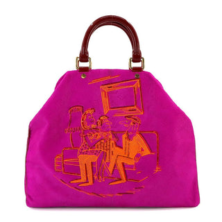 Louis Vuitton Pink Pony Hair Motard Cartoon Firebird Vintage Bag