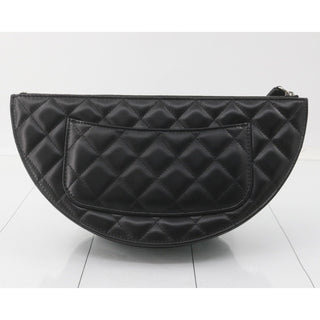 Chanel 20P Metallic Silver Ruffled Clutch Bag