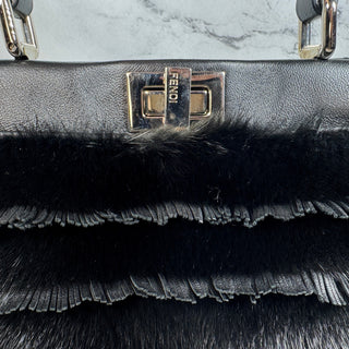 Fendi Mink Leather Fringe Peekaboo Bag