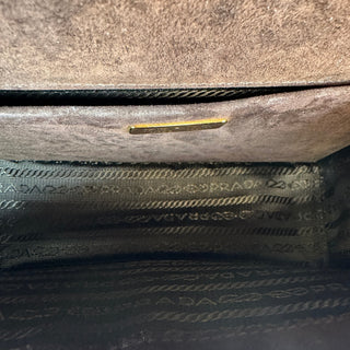 Prada Velvet Lion Bag Yellow Gold Shoulder/Crossbody Metal Rare Knocker Purse