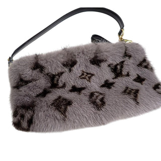 Louis Vuitton Gray Monogram Mink Fur Milla Bag