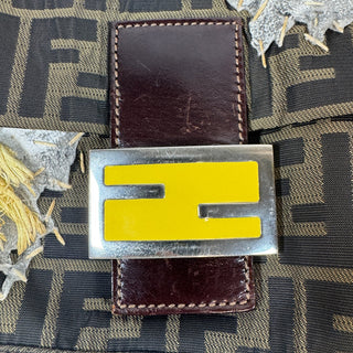 Fendi Zucca Floral Baguette Bag