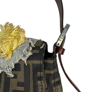 Fendi Zucca Floral Baguette Bag