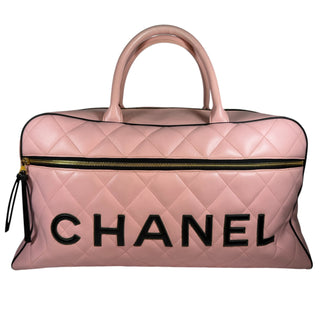 Chanel Vintage Pink Quilted Duffle Bag