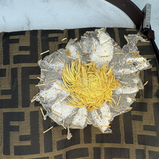 Fendi Zucca Floral Baguette Bag