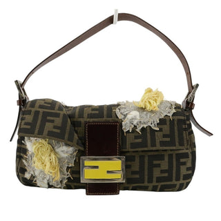 Fendi Zucca Floral Baguette Bag