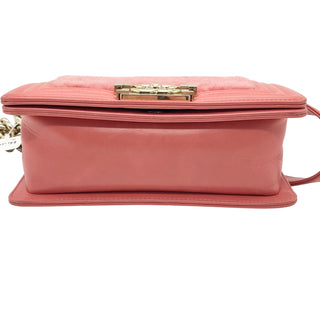 Chanel Pink Shearling Fur Small Boy Bag