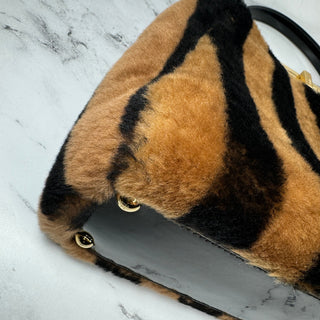 Fendi Peekaboo Striped Shearling Bag