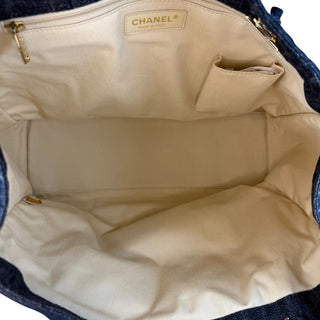 Chanel Vintage Denim Embroidered Night Flight Tote Bag