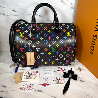 Louis Vuitton Murakami Multicolor Monogram Speedy Noir bag 30