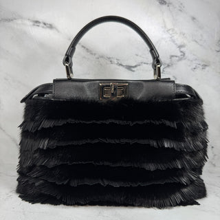 Fendi Mink Leather Fringe Peekaboo Bag