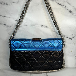 Chanel Metallic Shoulder Bag CC Matelasse Quilted Leather Pink/Blue/Black/Silver