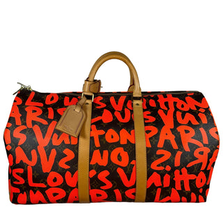 Louis Vuitton Orange Graffiti Keepall 50