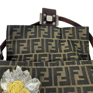 Fendi Zucca Floral Baguette Bag