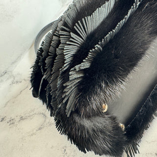 Fendi Mink Leather Fringe Peekaboo Bag
