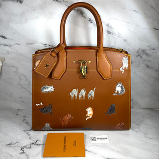 Louis Vuitton Catogram City Steamer bag MM cat tote Grace Coddington Rare L V