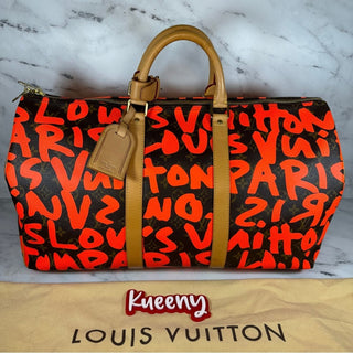 Louis Vuitton Orange Graffiti Keepall 50