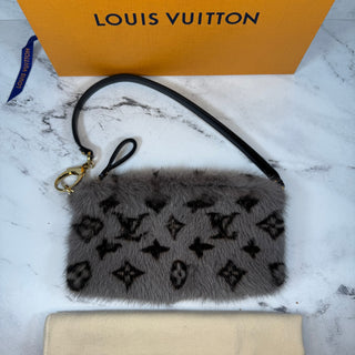 Louis Vuitton Gray Monogram Mink Fur Milla Bag