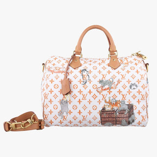 Louis Vuitton Catogram Speedy 30 White LV Bag Grace Coddington Exclusive Rare