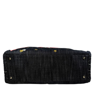 Chanel Vintage Denim Embroidered Night Flight Tote Bag