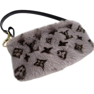 Louis Vuitton Gray Monogram Mink Fur Milla Bag