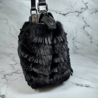 Fendi Mink Leather Fringe Peekaboo Bag