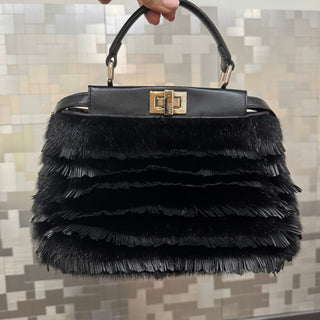 Fendi Mink Leather Fringe Peekaboo Bag