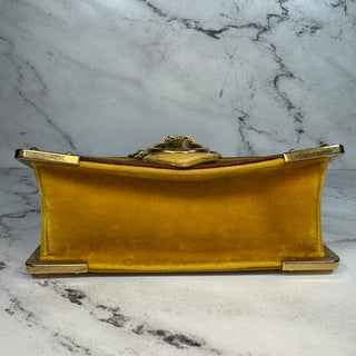 Prada Velvet Lion Bag Yellow Gold Shoulder/Crossbody Metal Rare Knocker Purse