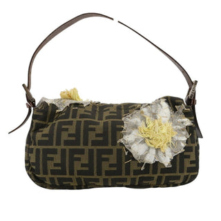 Fendi Zucca Floral Baguette Bag