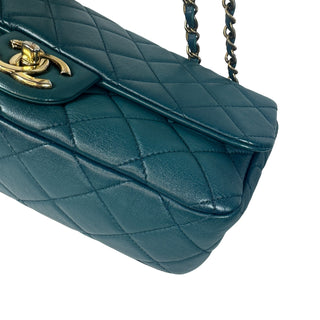 Chanel Quilted Teal Flap Bag