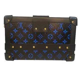 Louis Vuitton Black/Blue Monogram Petite Malle Trunk