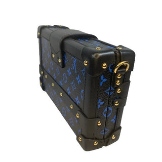 Louis Vuitton Black/Blue Monogram Petite Malle Trunk