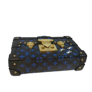 Louis Vuitton Black/Blue Monogram Petite Malle Trunk