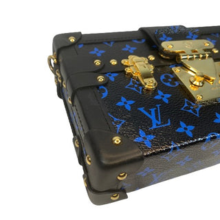 Louis Vuitton Black/Blue Monogram Petite Malle Trunk