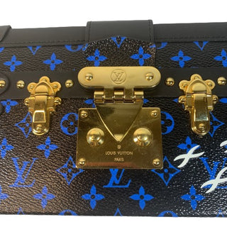 Louis Vuitton Black/Blue Monogram Petite Malle Trunk