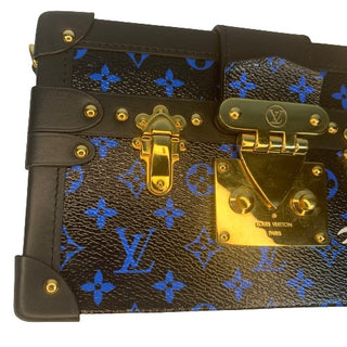 Louis Vuitton Black/Blue Monogram Petite Malle Trunk