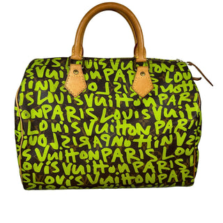 Louis Vuitton Neon Green Graffiti Speedy 30