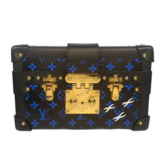 Louis Vuitton Black/Blue Monogram Petite Malle Trunk